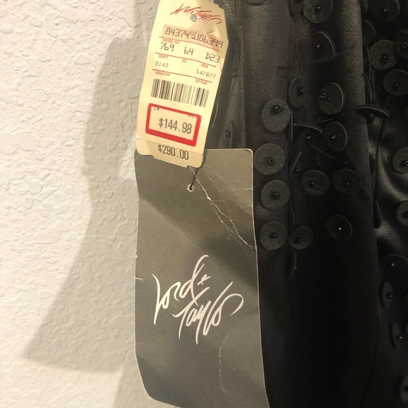 ABS Allen Schwartz Black One Shoulder Mini Dress - Picture 5 of 10